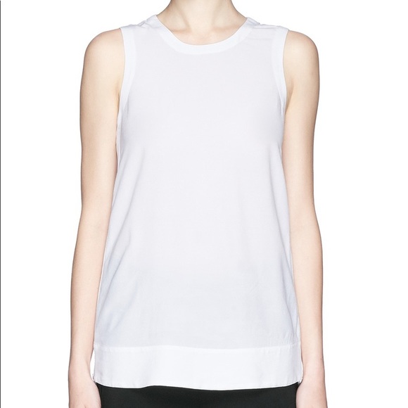 Helmut Lang Tops - HELMUT LANG 〰️ SIDE ZIP HIGH-LOW CREPE TANK TOP